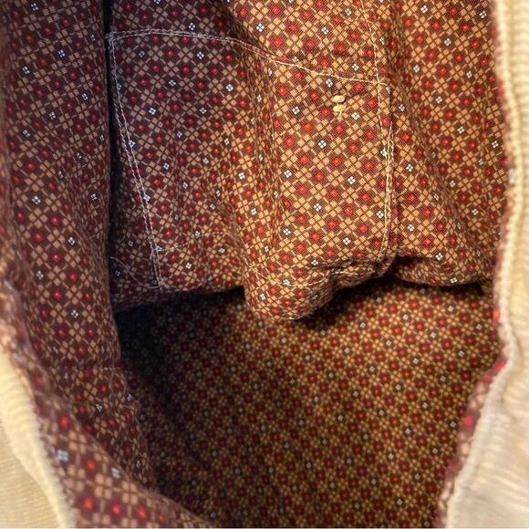 Tan Brown vintage corduroy wood button up character costume vest handmade L - Picture 6 of 6